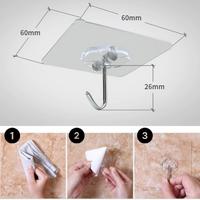 10'lu Şeffaf Kendinden Yapışkanlı Güçlü Askı Kancası, Banyo Mutfak Organizer, İz Bırakmaz Pratik Askı