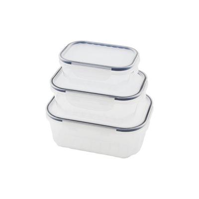 3PCS SIZDIRMAZ SAKLAMA KABI SETİ ŞEFFAF KAP BUĞULU CONTALI KAPAK 500 1000 1700ML