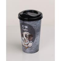 4 Adet Kahve Bardağı Kapaklı Desenli 650ML