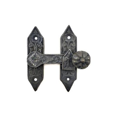 Antika Tarz Dekoratif Pirinç Kapı, Pencere Mandalı - 86x72 mm, Oksit