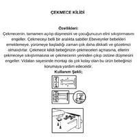 Bebek Çocuk Koruma Kilidi - Dolap Çekmece Kilidi Sürgülü Kilit