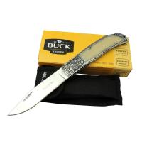 Buck Knives BK-009WY Kamp Çakı 23 cm - Sedef & Metal Saplı, Kılıflı, Kutulu