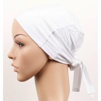 Dikişsiz Bağlamalı Tesettür Bone - Bağlamalı Bandana Beyaz 5 Adet