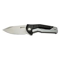 DpxGear Sugga 915B BK Siyah &amp; Beyaz Kamp / Outdoor Çakı 17,5cm - Yarı Otomatik, Kemerlikli, Kutulu