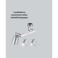 Esnek 1080° Musluk Başlığı 3 Eklemli Hareketli Su Modlu Lavabo Aparatı