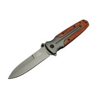 GB DA59 Avcı Tip Kamp Çakısı 21 cm - Metal &amp; Ahşap Sap, Kemerlikli