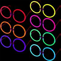Glow Parti Gözlüğü Glow Partisi Yuvarlak Şekilli Fosforlu Gözlük 6 Adet