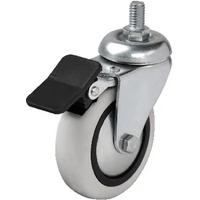 Hts 354 - 75x25 mm PVC Makaralı Vidalı Frenli Teker 4 Adet