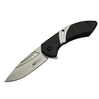 Mtech 4214 Beyaz Kamp Çakı 20cm- Yarı Otomatik, Kemerlikli, Oluklu
