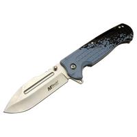 Mtech 4281 Mavi Kamp Çakı 21cm - Yarı Otomatik, Kemerlikli, Oluklu