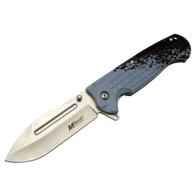 Mtech 4281 Mavi Kamp Çakı 21cm - Yarı Otomatik, Kemerlikli, Oluklu