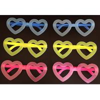 Retro Neon Fosforlu Kalp Gözlük 12 Adet – 80’ler 90’lar Parti Stili