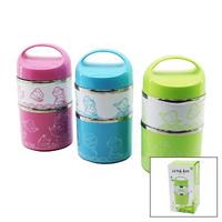 SABİT KULPLU - RESİMLİ - RENKLİ 2Lİ SEFER TASI - SAKLAMA KABI 930ML