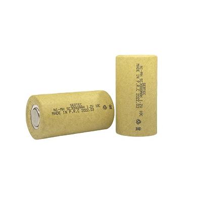 Sertec 1.2V Ni-Mh SC 3000 mAh. Kağıtlı Şarjlı Pil 10C (Başsız/Flat Head)