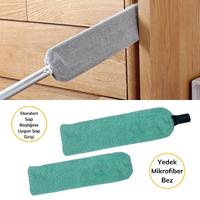 Sihirli Mikrofiber Başlıklı Girintili Yüzey Temizleme Mopu Toz Alma Fırçası